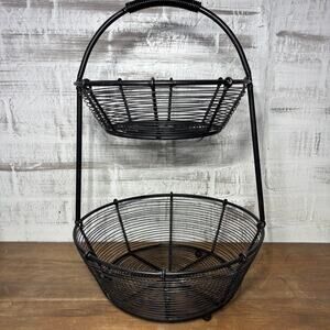 Black Two Tier Fruit Basket